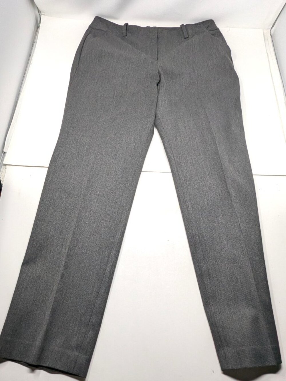 TALBOTS Gray Dress Pants Stretch Trousers Size 8 32x29 Straight Leg Pockets